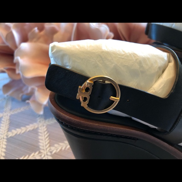 Tory Burch Selby Leather Wedge - Sz 6.5 - NEW 🖤 - Picture 5 of 11